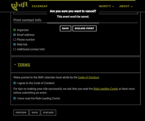 Same page with forced-colors mode active: modal background and page background are both black; no visible separation between modal and page.