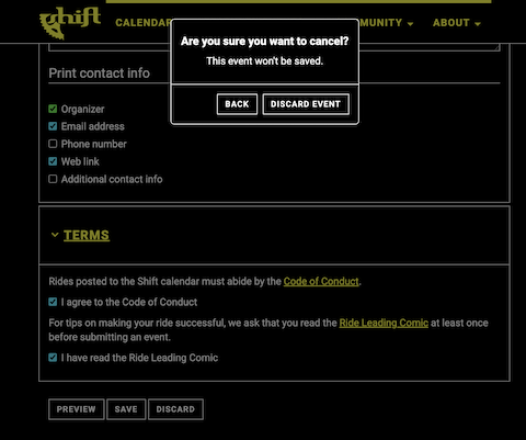 Same page with forced-colors mode fix applied: white border separates black background of modal from black background of page